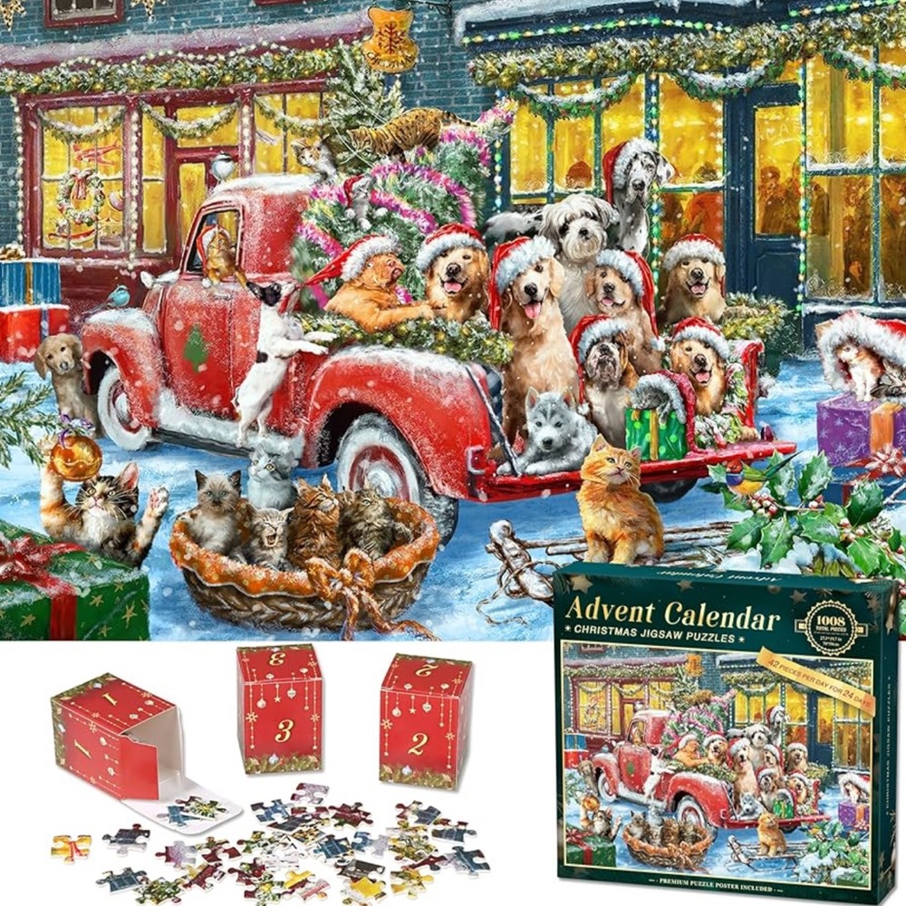 NIB Advent Calendar Dog Christmas Jigsaw Puzzle
